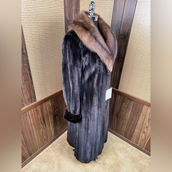 MAXIMILIAN ALTA MODA BLOOMINGDALE’S MINK & RUSSIAN SABLE COLLAR FUR COAT MEDIUM - Picture 3 of 14